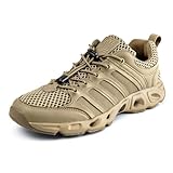 FREE SOLDIER Men's Water Shoes Quick Dry Sports Hiking Breathable Lightweight Shoes Outdoor Mesh Training Walking Travel Trekking Sneakers(Tan 11)