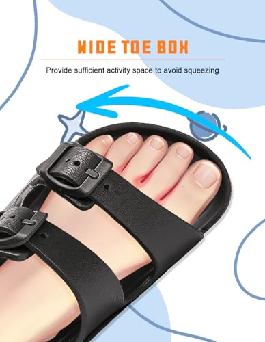 Kids Slides Sandals Boys Girls Toddler Double Buckle Summer Shower Beach Pool Water Shoes Slip on Clouds Slippers4