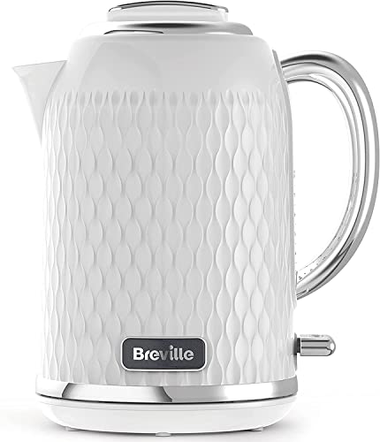 Breville Curve Electric Kettle | 1.7 Litre | 3KW Fast Boil | White & Chrome [VKT117]