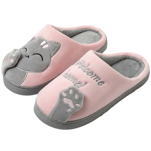 Cute Animal Women Men Home Slippers, Comfy Memory Foam Cloudy Soft House Slippers Plush Home Shoes for Bedroom Living Room Indoor