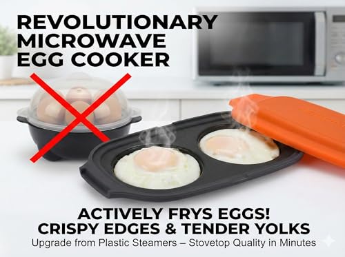 MACONEE Microwave Egg Fryer | Cooker & Poacher for Breakfast Sandwiches | Maker for 2 Eggs | Dishwasher-Safe & BPA-free by MACONEE - Image 2