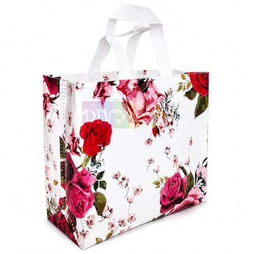 Image of Multipurpose Compact Mini Printed Gift Bags, Pack of 50, 25 x 9.5 x 23.5 cm