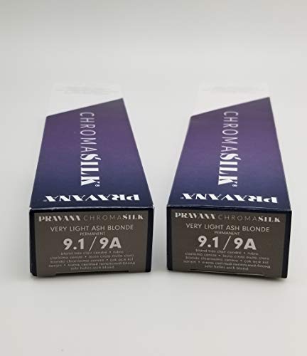 Pravana Chromasilk Creme Hair Color With Silk & Keratin Protein 9.1 Very Light Ash Blonde #TOP5