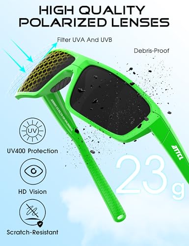 Image of ATTCL Polarized Sunglasses Men for Fishing: UV Protection Lightweight TR90 Sports Wrap Sun Glasses Driving Golf Running
