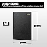 Morgan's Direct 2026 Early Edition A5 Diary Day Per Page | Hard Backed for Home and Office Use Desk Diary | Black - Image 2