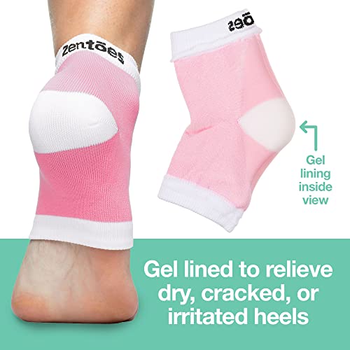 Zentoes Moisturizing Heel Socks 2 Pairs Gel Lined Toeless Spa Socks To Heal And Treat Dry, Cracked Heels While You Sleep (Regular, Blue And Pink) #TOP1