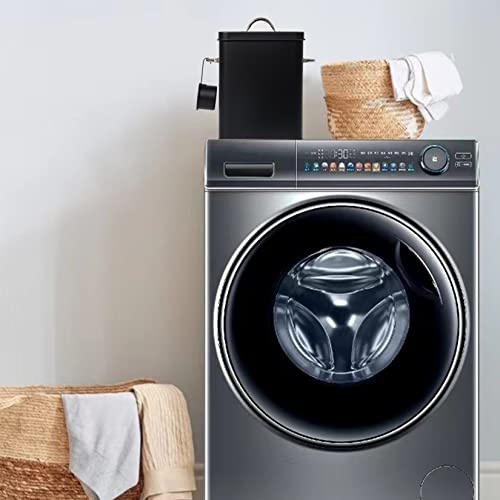 Theo&Cleo Waschmittel Aufbewahrung 6.5L, Metall Waschpulver Box, Aufbewahrungsbox für Hundefutter, Katzenfutter, Kaffeebohnen (Kohle)