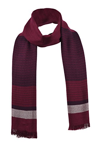 Runtlly Men's Winter Cashmere Scarf Stripes Warm Soft Scarves With Tassel Luxurious Winter Scarf For Men Women(Red) #TOP9