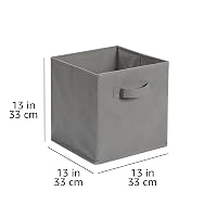 Amazon Basics zusammenklappbarer Aufbewahrungswürfel/Organizer aus Stoff mit Griffen, Einfarbig Grau, 6 er-Pack, 33 cm x 33 cm x 33 cm – Ansicht 5