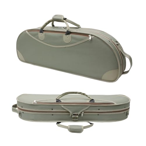 WUQIMUSC Estojo Para Violino 4/4 Tamanho Completo Em Nylon Oxford, Leve, Com Alças Ajustáveis, Bolsa De Viagem (Verde Ervilha)