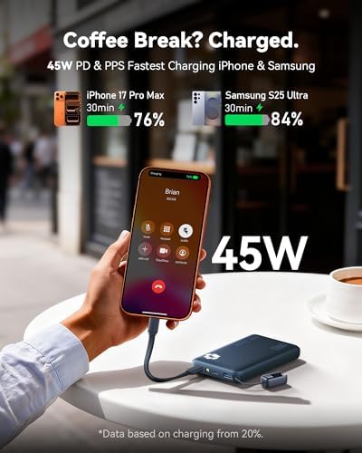INIU 45W Fast Charging Portable Charger, Smaller 10000mAh Travel Power Bank - 2