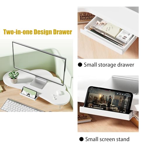Support de levage de moniteur réglable rehausseur écran PC avec rangement d'angle bureau - 4