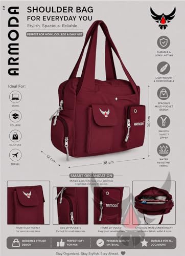 Image of ARMODA Double Pockets Glamour: Stylish Shoulder Bag for Ladies
