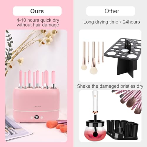 Faisoty Secador de pincéis de maquiagem atualizado, máquina de secagem de escova cosmética elétrica