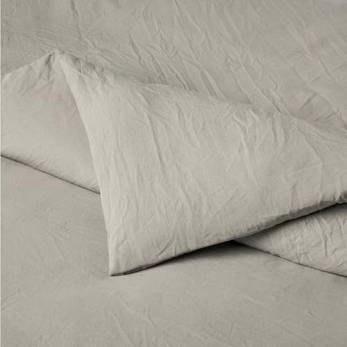 Image of Amazon Basics Brushed Microfiber Comforter Set, Extra Soft with Natural Texture, 3-Piece, Queen /Full, Grey