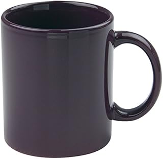 Omniware 1010165 Classic Mugs, Set of 4, 11 oz, Aubergine | Vintage-Inspired Stoneware Cups for Coffee, Tea & Hot Beverages, Durable Drinkware with Comfortable Handles, Dishwasher Safe