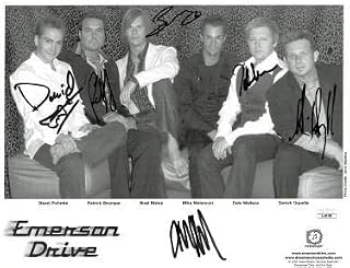 Emerson Drive signed B&W 8.5x11 Photo- 6 sigs- JSA- David Pichette/Patrick Bourque/Brad Mates/Mike Melancon/Dale Wallace/Dupelle - Autographed MLB Photos