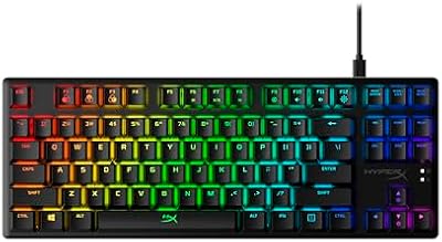 HyperX Alloy Origins Core – Teclado mecánico para videojuegos sin zona numérica – Factor de forma compacto – HyperX Blue – retroiluminación LED RGB (US Layout)