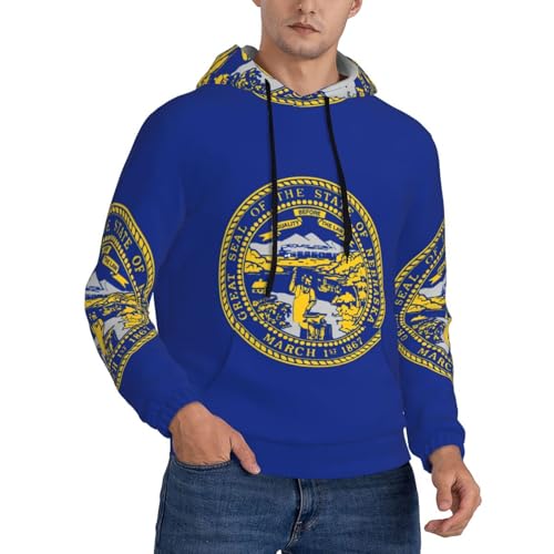 Sweat à capuche homme drapeau Nebraska noir grande taille 4XL pour un style décontracté