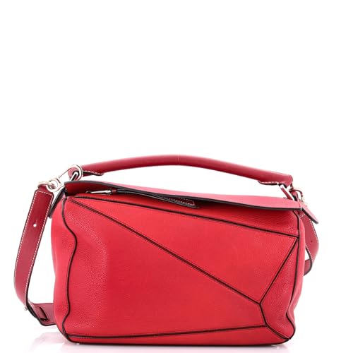 Pre-Loved Puzzle Bag Leather Medium, Red