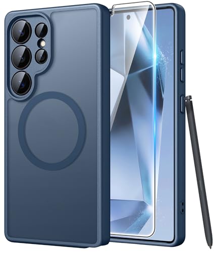 Image of FNTCASE for Samsung Galaxy S24 Ultra Case: [Fit for Magsafe] [Full Camera Protection] Translucent Matte Cases with [Screen Protector] Military Grade Shockproof Protective Phone Cover