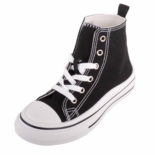 Baskets montantes en toile à lacets pour enfants avec chaussure plateforme mode