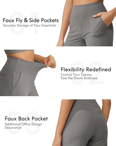 Image of G4Free Capri Pants for Women Wide Leg Yoga Dress Cropped Pants Capri Leggings with Pockets for Casual Summer