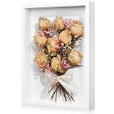 EOPUOZS 3D Bilderrahmen zum Befüllen, Bilderrahmen A4, 3,5cm Tiefer Objektrahmen für Foto Medaillen Trockenblumen Vitrine Rahmen, für Wand und Tisch, 21x29,7 cm, Weiß
