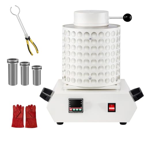 Horno de fusión de metal digital 2000W y kit de fundición eléctrico de 1150°C para joyas