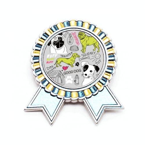 Broche chien dessin animé métal médaille récompense jouet illustré taille M