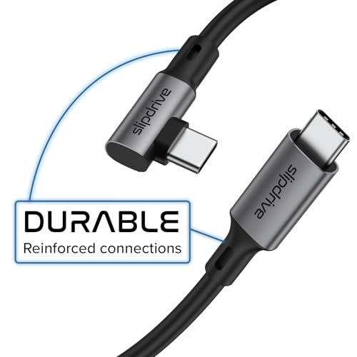 Short USB C to USB C 3.2 Gen 2 (12 in.) - 20Gbps, SSD HDD Hard Drive Cable - Right Angle High Speed Data Transfer 4K Video Output 90 Degree 100W Fast Charging (Black) - Thumbnail 5