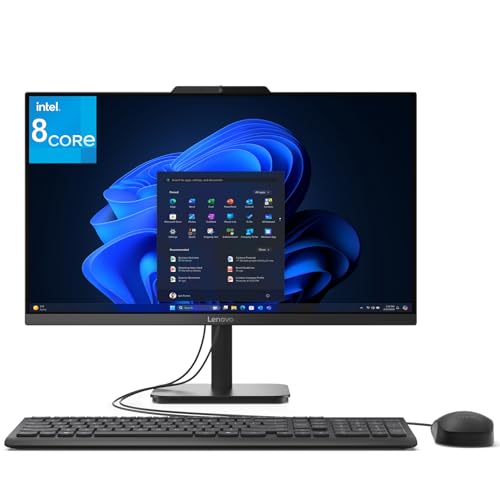 Lenovo 24 23.8' All-in-One Desktop Computer for Home Office, 32GB DDR4, 1TB PCIe SSD, Intel Processor 8-Core i3-N305, FHD AIO PC, WiFi 6, Bluetooth 5.2, Black, Windows 11 Home