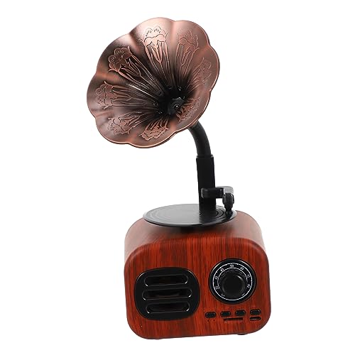 Enceinte sans fil rétro en bois portable noire vintage maison