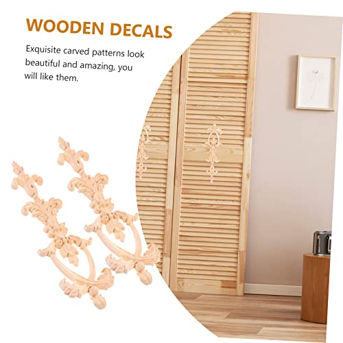 Artibetter 2Pcs Cabinet Decoration Decals Corner Furniture Vintage Decor Floral Decor Wardrobe Applique Wardrobe Floral Onlay Cupboard Applique Carved Wood Applique Carved Applique Home Decor #TOP3