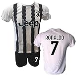 DND Di D'Andolfo Ciro Fußballtrikot Home Cristiano Ronaldo CR7, Shorts mit Aufdruck Nummer 7 und Stutzen, autorisierte Nachbildung 7 Größen für Kinder und Erwachsene