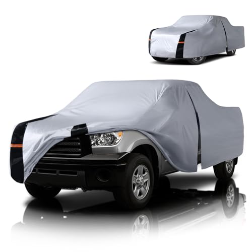 Image of Multi-Layer Toyota Tundra Truck Cover, Custom fit Tundra 1999-2021 Access /Extended Cab Short Bed(6.2')Car Cover Waterproof All Weather, Full Exterior Cover Rain Wind and UV Protection With Door Zipper