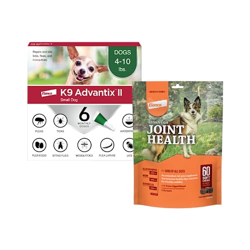 K9 Advantix Ii Vet-Recommended Flea, Tick, And Mosquito Prevention For Small Dogs And Synovi G4 Joint Supplement Chews For Dogs Of All Ages, Sizes And Breeds | 6-Pack + 60-Count #TOP3