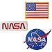 Nasa Blue Logo USA Flag Nasa White-Red Vector Space Shuttle Jacket DIY Embroidered Halloween Costume Badge Set of 3 Easy Iron/Sew On Patch