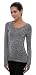 BAOMOSI Performance Women's Ultimate Yoga Long-Sleeve Run Tee Shirt Silver Gray L