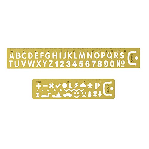 Amupper - Plantillas para números y letras, con clip de metal portátil para marcadores de libros con buena suerte