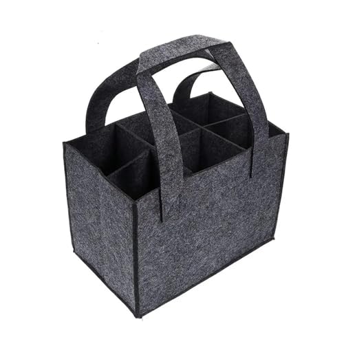 Bolsa para vino de fieltro anticolisión, soporte protector para 6 botellas 3