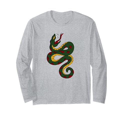 Venomous Serpent Tattoo – Bold Traditional Snake Design Long Sleeve
