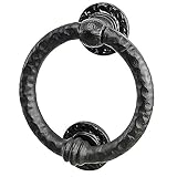 Mythrojan Large Cast Iron Ring Front Door Knocker Artisan Made Antique Knocker