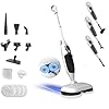 Torder 2-in-1 Dampfreiniger Mop mit 13 Zubehörteilen, Hochtemperaturdampf, 4 Mikrofaser-Ersatzpads, vielseitig einsetzbar, ideal für die Reinigung von Böden,Fenstern,Küche,Toilette,entfernt 99.9%