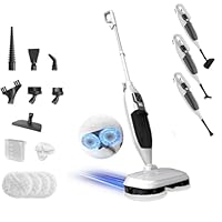 Torder 2-in-1 Dampfreiniger Mop mit 13 Zubehörteilen, Hochtemperaturdampf, 4 Mikrofaser-Ersatzpads, vielseitig einsetzbar, ideal für die Reinigung von Böden,Fenstern,Küche,Toilette,entfernt 99.9%
