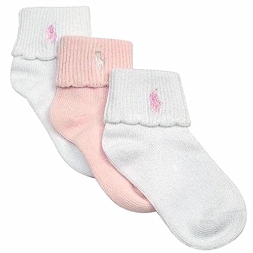 Ralph Lauren Baby Girl Scalloped Cuffed 3 Pack Sock 0-6M,6-12M,18-24M (18-24 Month) Ralph Lauren Baby Girl Scalloped Cuffed 3 Pack Sock 0-6M,6-12M,18-24M (18-24 Month)