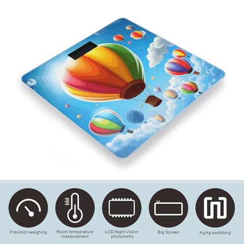 Báscula digital de baño con diseño globo aerostático y pantalla LCD miniatura 3
