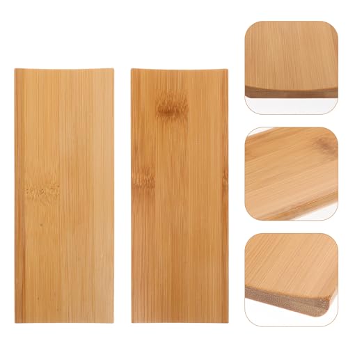 Set 2 platos rectangulares de sushi en madera natural miniatura 7
