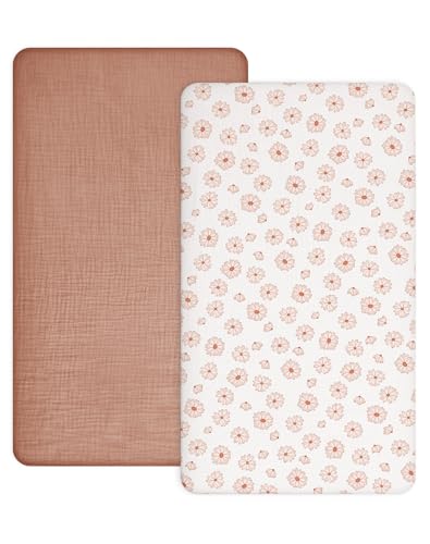 Image of Crib Sheets (Dusty Rose & Flower-A, Crib Sheet)