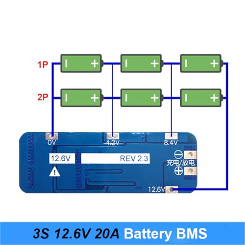 2S 8,4V 20A Ausgewogene Version BMS-Ladegerät-Schutzmodul, Lithium-Batterie-Schutzplatine für Kurzschlussschutz